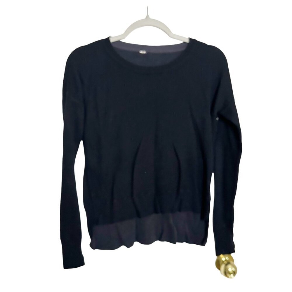 Lululemon Pure Balance Sweater Long Sleeve Cashmere Blend Black Size 8
